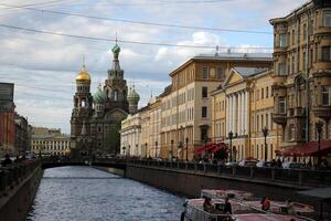 12 05 2023 St. Petersburg Russia. St. Petersburg is located in the north-west of the country on the coast of the Gulf of Finland at the mouth of the Neva River. photo