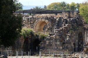 05 06 2022 Haifa Israel. In the Beit She'an National Park, after the earthquake, the ruins of an ancient Roman city were preserved. photo