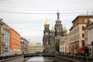 12 05 2023 St. Petersburg Russia. St. Petersburg is located in the north-west of the country on the coast of the Gulf of Finland at the mouth of the Neva River. photo