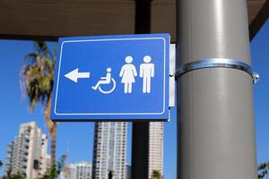 Road signs and directional signs on roads in Israel. photo