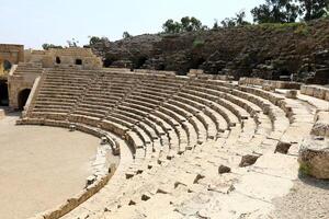 05 06 2022 Haifa Israel. In the Beit She'an National Park, after the earthquake, the ruins of an ancient Roman city were preserved. photo