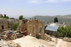 06 30 2023 Safed Israel. Ancient city of Safed, city of Kabbalists and artists photo