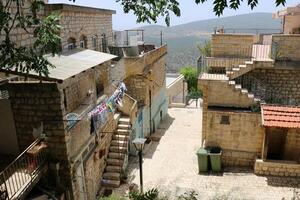 06 30 2023 Safed Israel. Ancient city of Safed, city of Kabbalists and artists photo