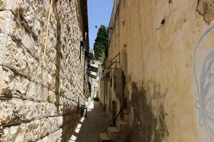 06 30 2023 Safed Israel. Ancient city of Safed, city of Kabbalists and artists photo