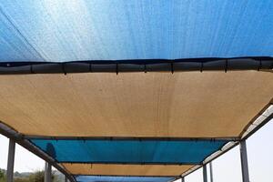 Canopy for protection from the hot sun in a city park. photo