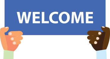 Welcome banner, text welcome to design element of the site entrance greeting vector