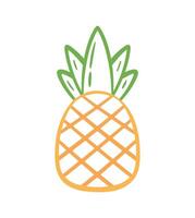 Pineapple Line Art Drawing Fruit Doodle Illustration vector