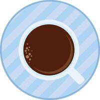 Coffee cup illustration. Cartoon hot drink in teacup. Cafe or restaurant icon. Breakfast time. vector