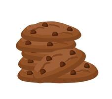 Chocolate Cookies with Choco Chips Snack Food Illustration vector