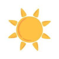 Cute Sun Icon Cartoon Hand Drawing Illustration vector