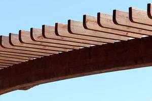 Canopy for protection from the hot sun in a city park. photo