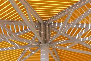 Canopy for protection from the hot sun in a city park. photo