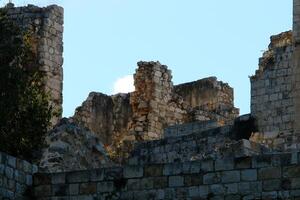 02 12 2024 Haifa Israel. Yehiam is the ruins of a Crusader and Ottoman-era fortress in western Galilee, Israel. photo