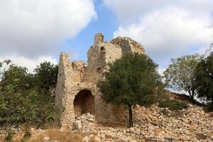 02 12 2024 Haifa Israel. Yehiam is the ruins of a Crusader and Ottoman-era fortress in western Galilee, Israel. photo