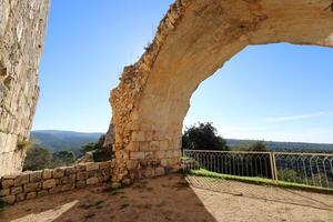 02 12 2024 Haifa Israel. Yehiam is the ruins of a Crusader and Ottoman-era fortress in western Galilee, Israel. photo