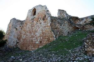 02 12 2024 Haifa Israel. Yehiam is the ruins of a Crusader and Ottoman-era fortress in western Galilee, Israel. photo