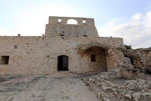 02 12 2024 Haifa Israel. Yehiam is the ruins of a Crusader and Ottoman-era fortress in western Galilee, Israel. photo