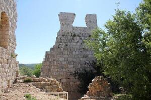 02 12 2024 Haifa Israel. Yehiam is the ruins of a Crusader and Ottoman-era fortress in western Galilee, Israel. photo