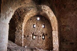 02 12 2024 Haifa Israel. Yehiam is the ruins of a Crusader and Ottoman-era fortress in western Galilee, Israel. photo