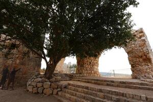 02 12 2024 Haifa Israel. Yehiam is the ruins of a Crusader and Ottoman-era fortress in western Galilee, Israel. photo