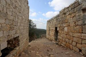 02 12 2024 Haifa Israel. Yehiam is the ruins of a Crusader and Ottoman-era fortress in western Galilee, Israel. photo