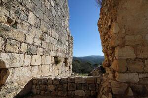 02 12 2024 Haifa Israel. Yehiam is the ruins of a Crusader and Ottoman-era fortress in western Galilee, Israel. photo