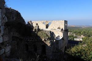 02 12 2024 Haifa Israel. Yehiam is the ruins of a Crusader and Ottoman-era fortress in western Galilee, Israel. photo