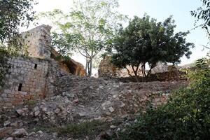 02 12 2024 Haifa Israel. Yehiam is the ruins of a Crusader and Ottoman-era fortress in western Galilee, Israel. photo