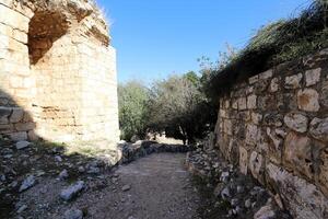 02 12 2024 Haifa Israel. Yehiam is the ruins of a Crusader and Ottoman-era fortress in western Galilee, Israel. photo