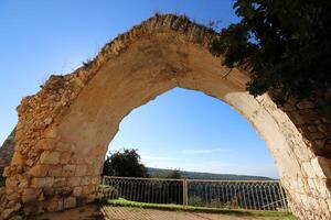 02 12 2024 Haifa Israel. Yehiam is the ruins of a Crusader and Ottoman-era fortress in western Galilee, Israel. photo