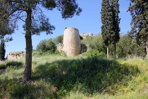 02 12 2024 Haifa Israel. Yehiam is the ruins of a Crusader and Ottoman-era fortress in western Galilee, Israel. photo