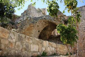 02 12 2024 Haifa Israel. Yehiam is the ruins of a Crusader and Ottoman-era fortress in western Galilee, Israel. photo