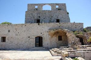 02 12 2024 Haifa Israel. Yehiam is the ruins of a Crusader and Ottoman-era fortress in western Galilee, Israel. photo