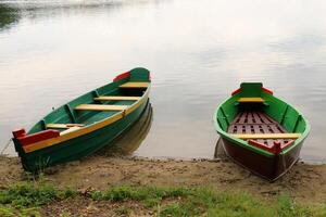 A pier on the shore for mooring boats and yachts. photo