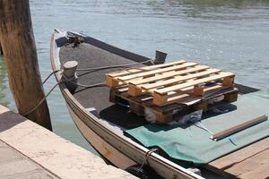 A pier on the shore for mooring boats and yachts. photo