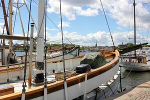 A pier on the shore for mooring boats and yachts. photo