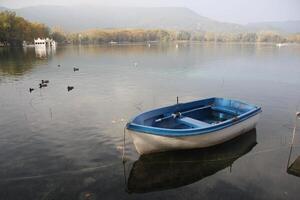 A pier on the shore for mooring boats and yachts. photo