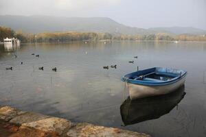 A pier on the shore for mooring boats and yachts. photo