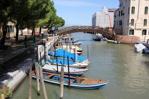 A pier on the shore for mooring boats and yachts. photo