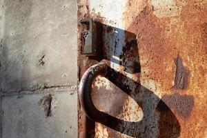 Texture of old and rusty iron. Rusty metal products. photo