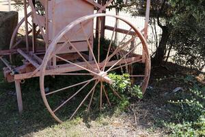 Texture of old and rusty iron. Rusty metal products. photo