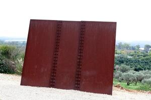 Texture of old and rusty iron. Rusty metal products. photo