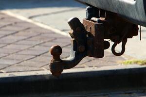 Texture of old and rusty iron. Rusty metal products. photo