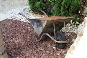 Texture of old and rusty iron. Rusty metal products. photo