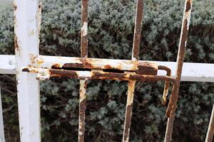 Texture of old and rusty iron. Rusty metal products. photo