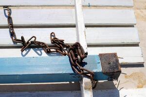 Texture of old and rusty iron. Rusty metal products. photo