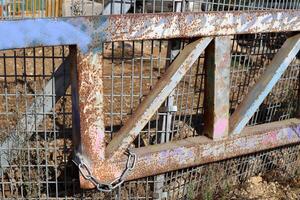 Texture of old and rusty iron. Rusty metal products. photo