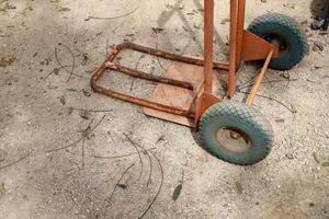 Texture of old and rusty iron. Rusty metal products. photo