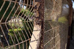 Texture of old and rusty iron. Rusty metal products. photo