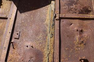 Texture of old and rusty iron. Rusty metal products. photo